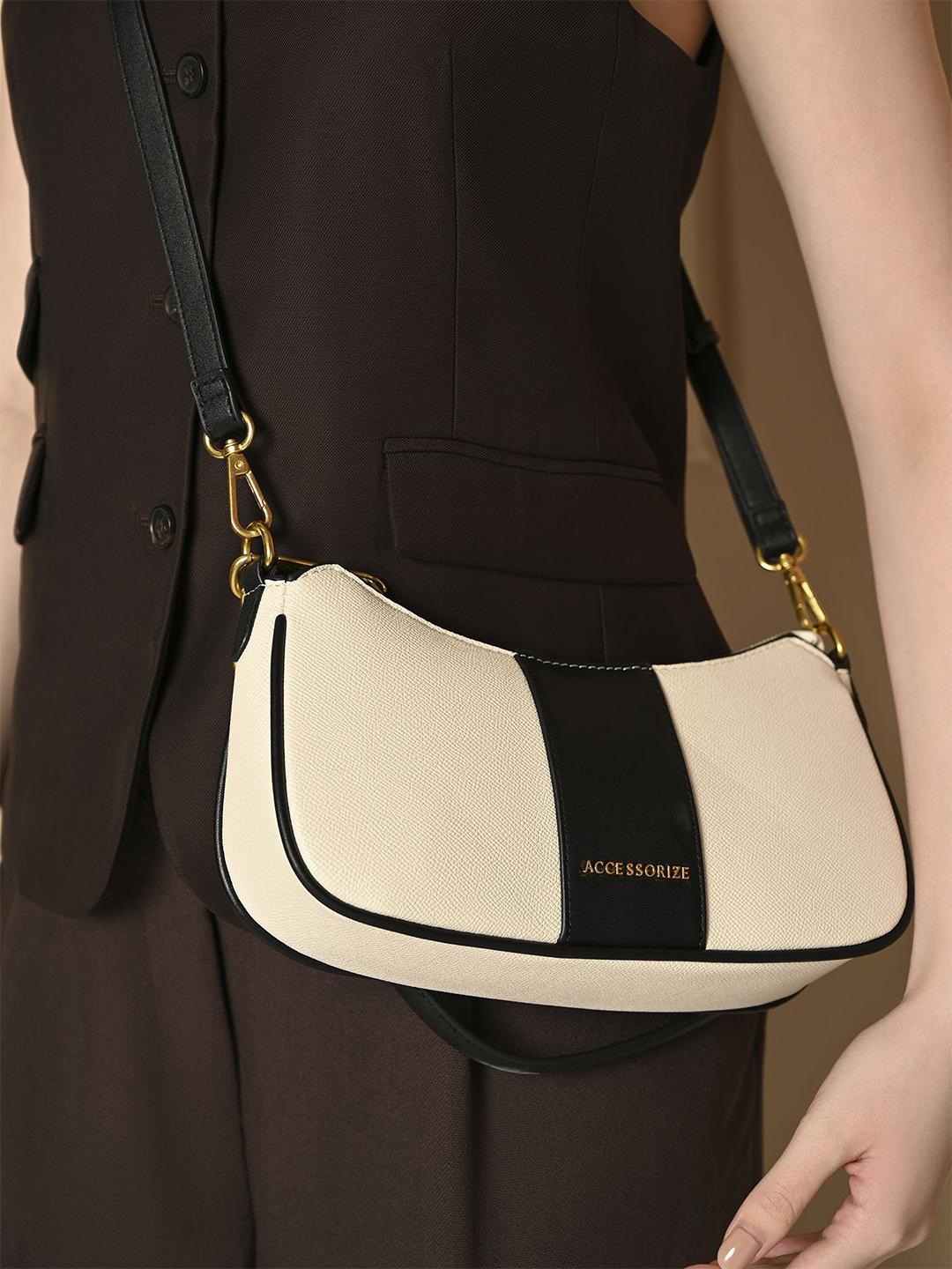 Buy Accessorize Women Colourblocked Structured Shoulder Bag - Handbags ...