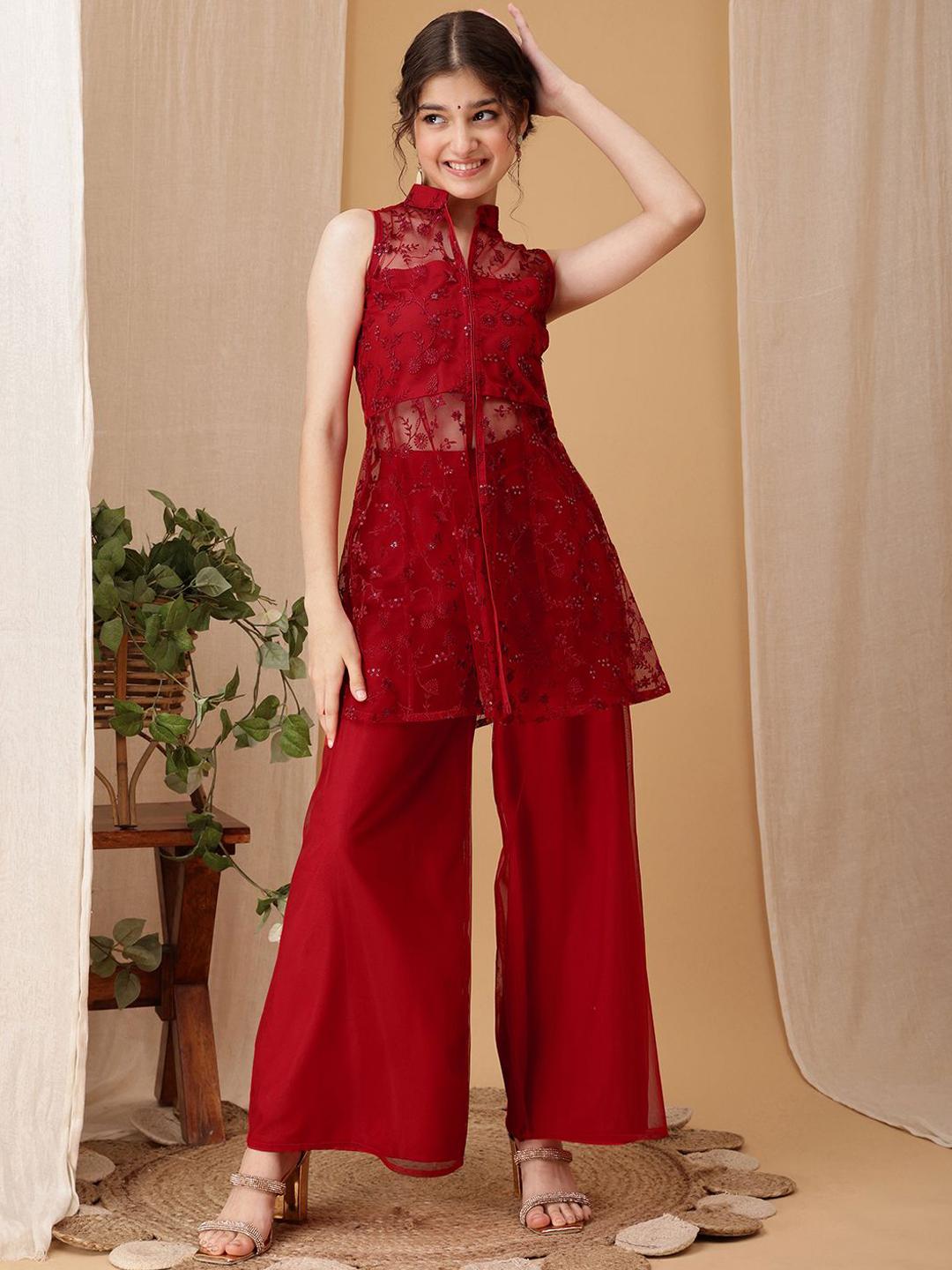 Inddus – Girls Embroidered Kurti Set