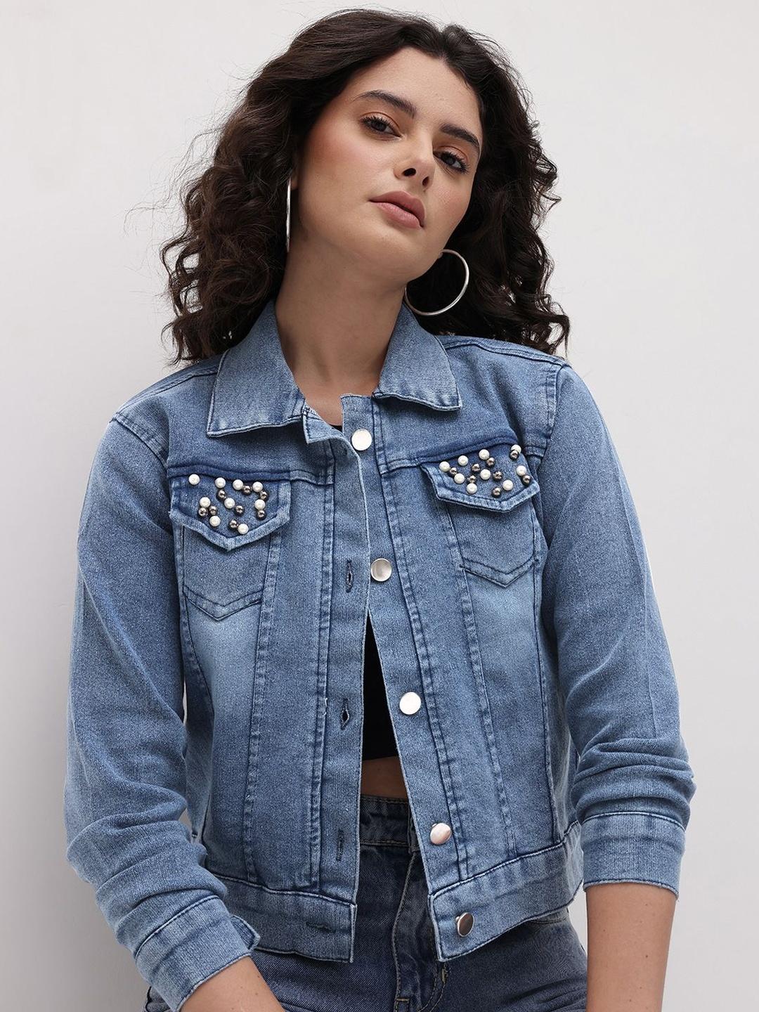 Roadster Women Blue Denim Denim Jacket