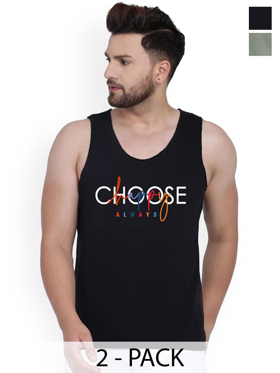 Buy SLOWLORIS Pack Of 2 Printed Bio Wash Cotton Basic Innervests ...