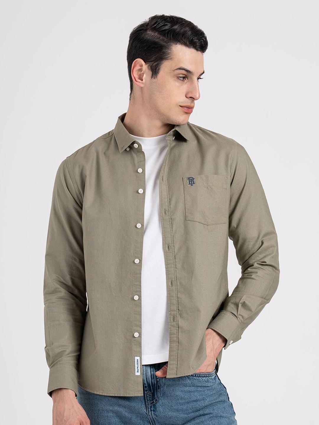 Red Tape Men Relaxed Fit Solid Button-Down Collar Casual Shirt