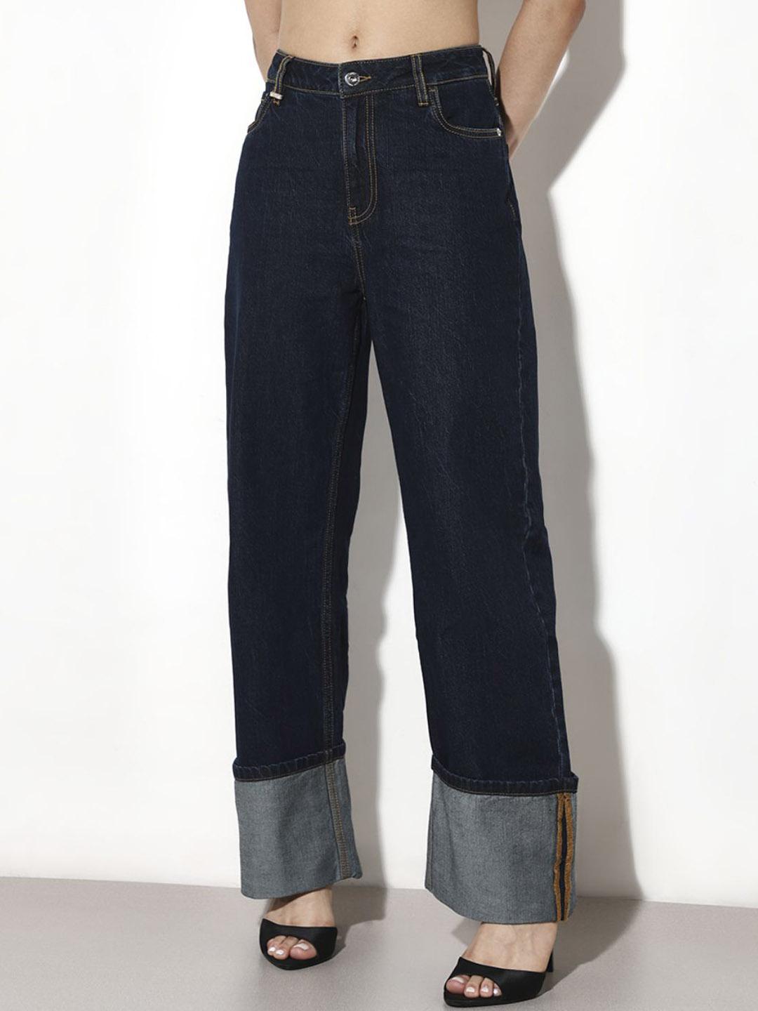 ONLY Women Wide Leg Mid-Rise Denim Jeans