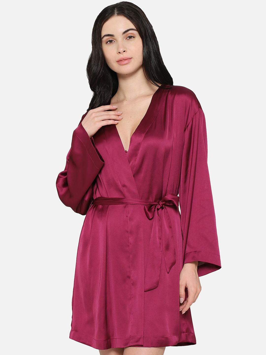 Buy Wacoal Women Shawl Collar Full Sleeve Bath Robe - Robe for Women ...