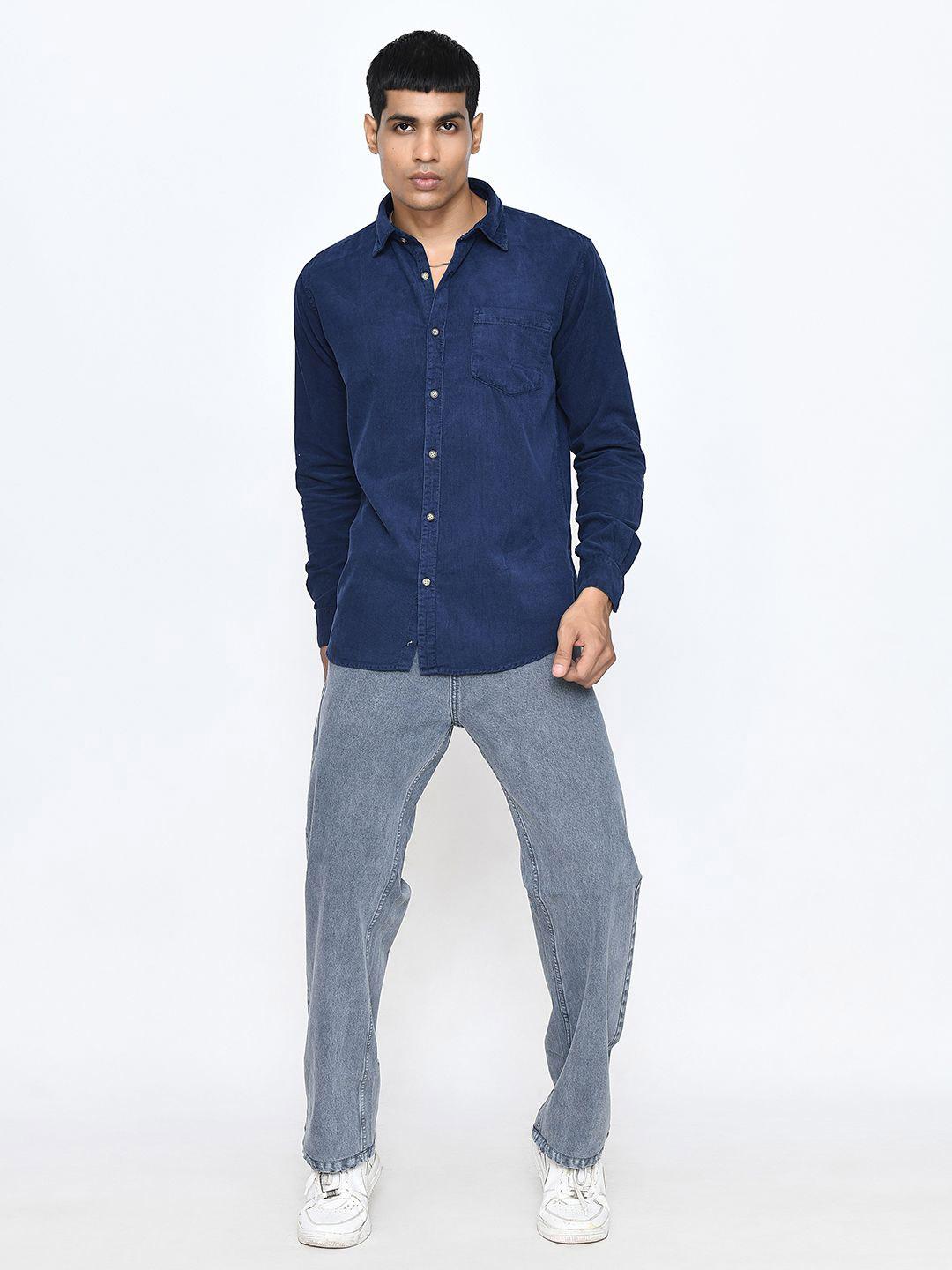 PASSPORT JEANS Men Standard Fit Solid Spread Collar Casual Shirt