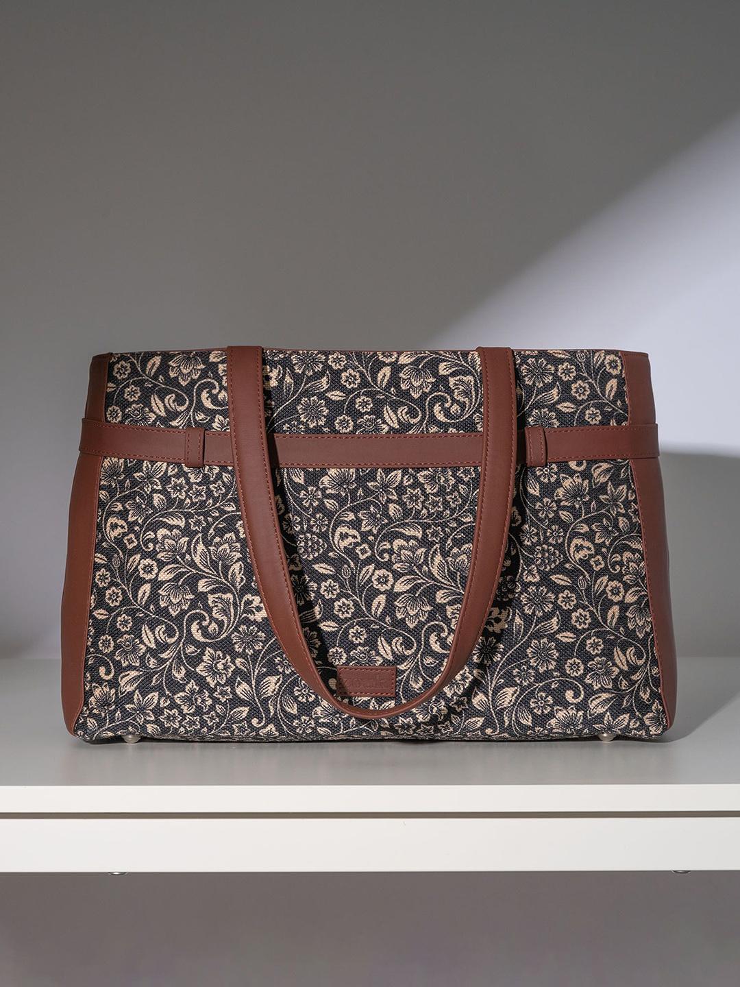 Buy ZOUK Women Ethnic Motifs Printed Shopper Leather Tote Bag Handbag -  - Accessories for Women