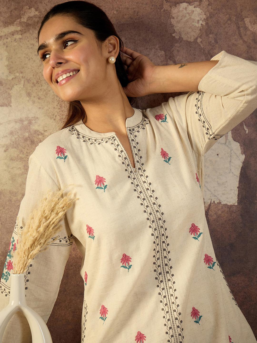 Mullti Stripe Collar Neck Top and Trouser Set main image 1