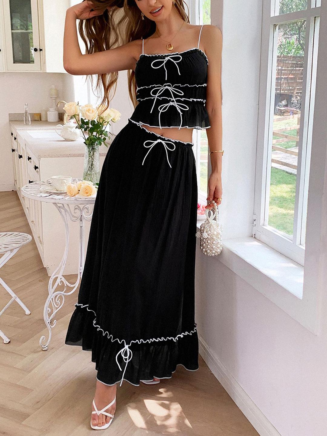 Buy JC Mode Women Bow Detail Strappy Co Ord Set - Co Ords for Women ...