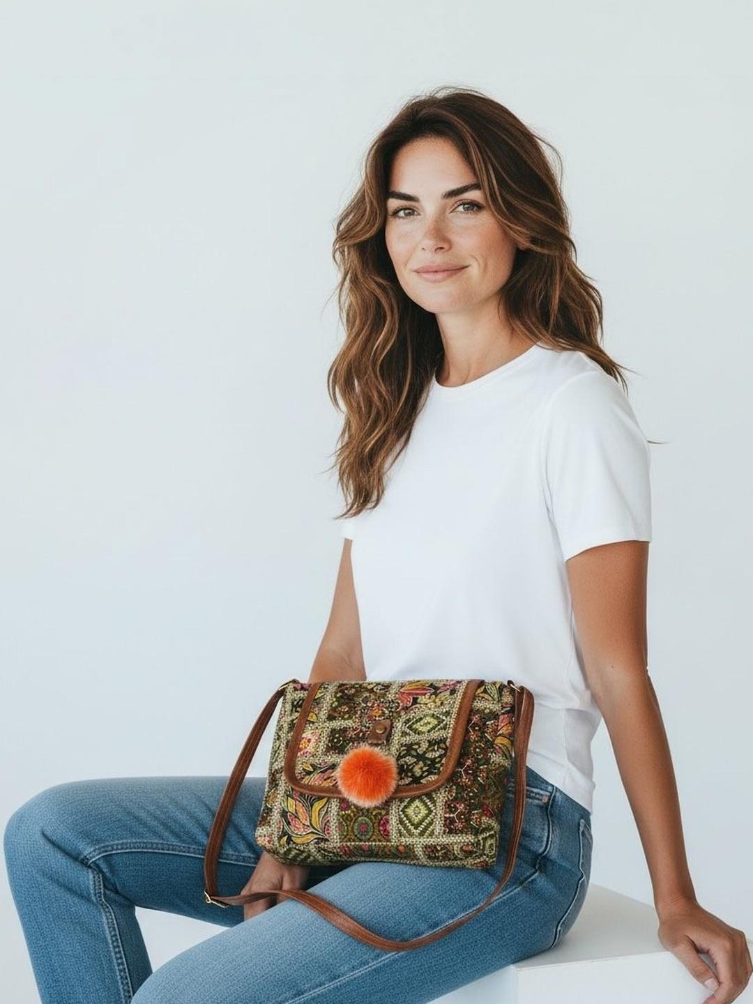 Buy SZN Ethnic Motifs Printed Structured Sling Bag - - Accessories for Women