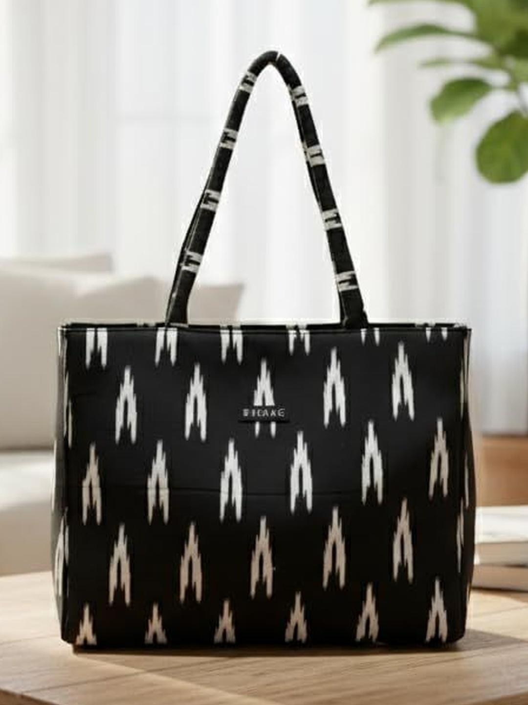 Buy ENSAC Abstract Printed Cotton Laptop Compartment Large Shopper Tote Bag - - Accessories for Women