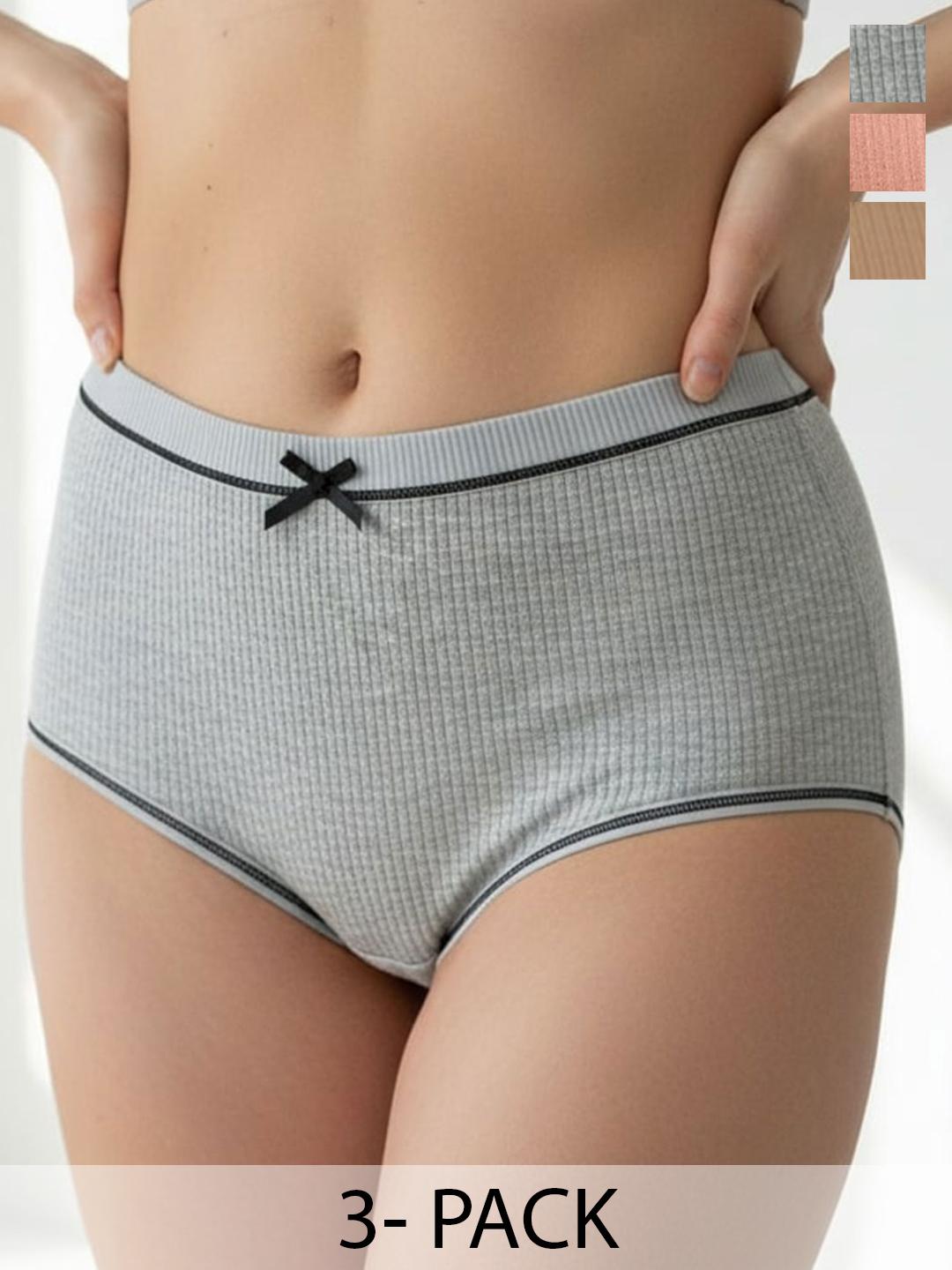Buy Moda Rapido Pack Of 3 Self Design Low Rise Hipster Briefs - - Apparel for Women