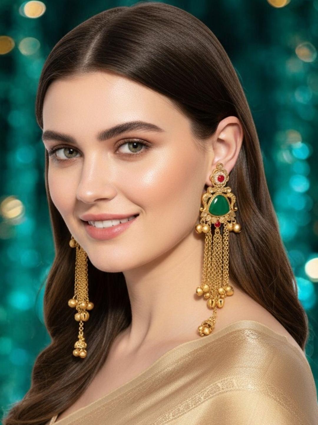 Buy OOMPH Floral Kashmiri Drop Earrings -  - Accessories for Women