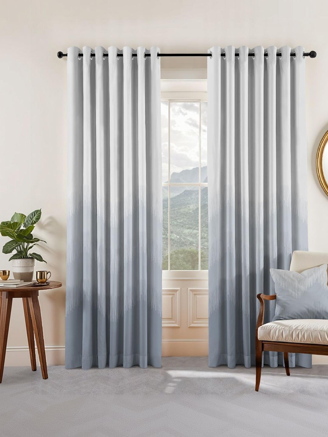 Buy Myntra Elegant Homes Blue Set Of 2 Black Out Door Curtain - - Home for Unisex