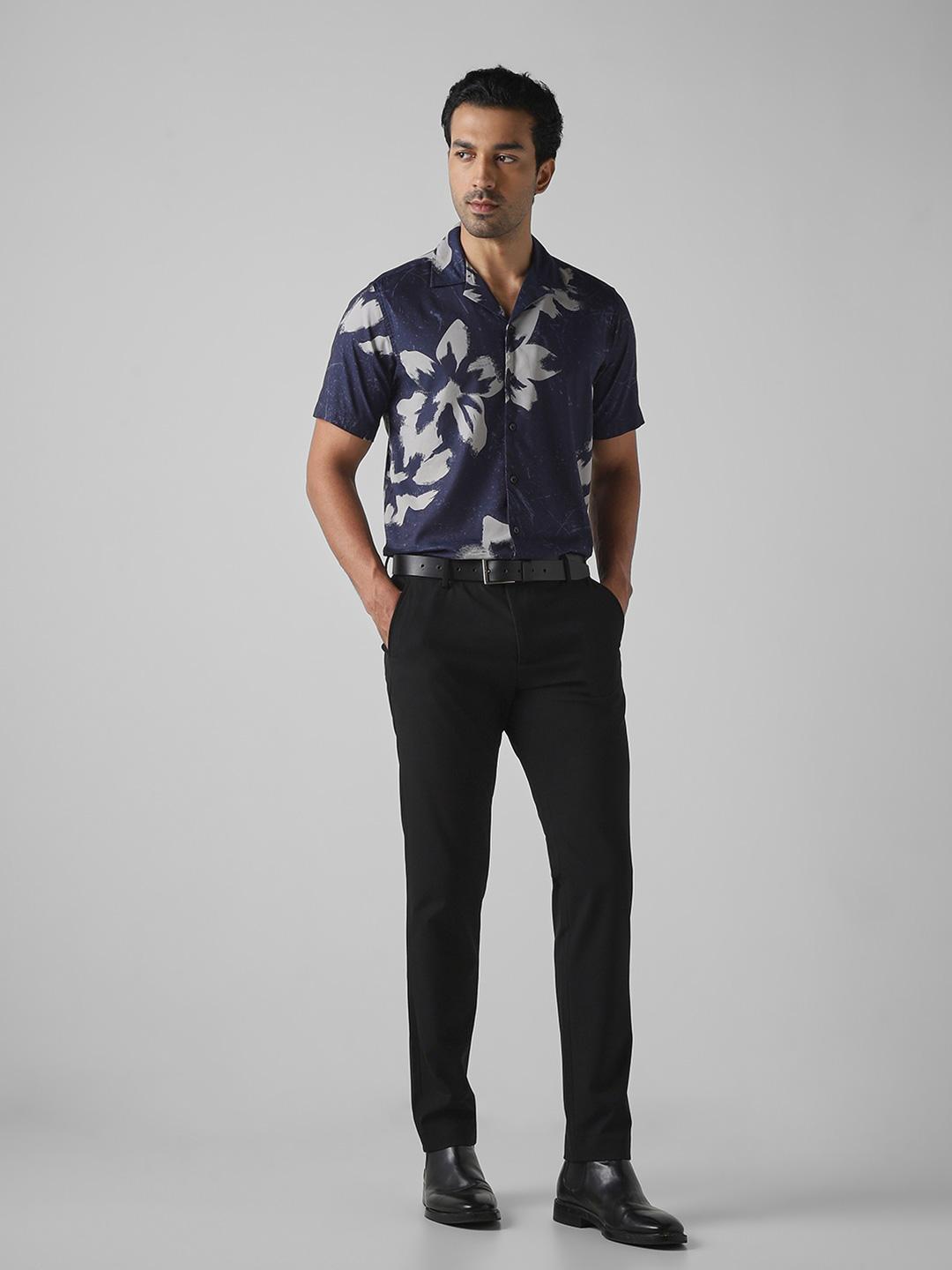 Mufti Men Relaxed Fit Floral Printed Cuban Collar Casual Shirt