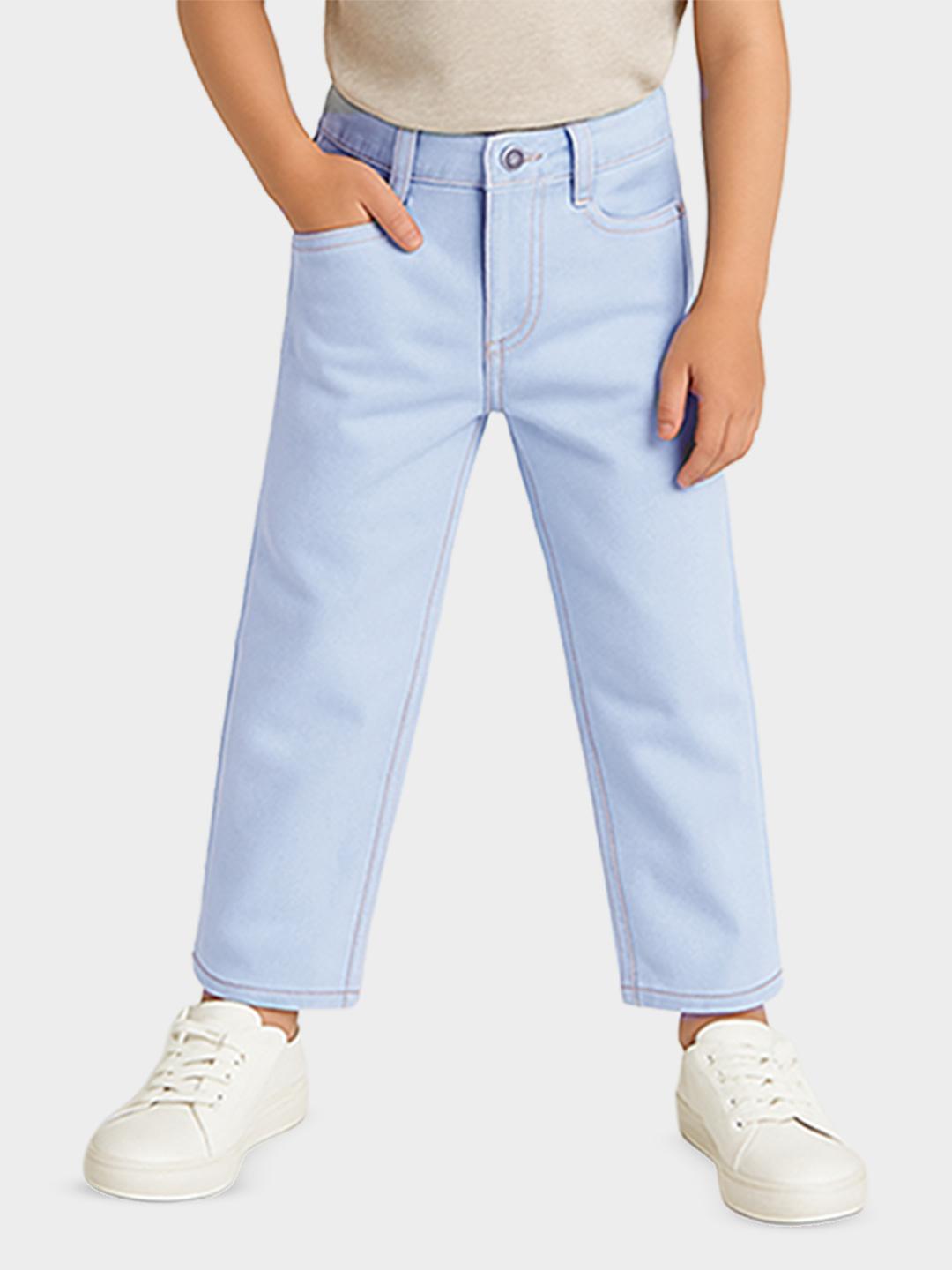 Boys Blue Solid Denim Jeans