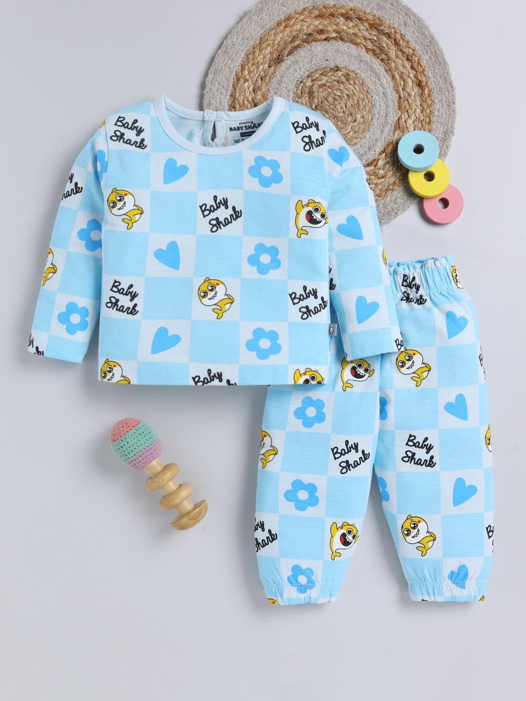 Buy YK X Tinyo Infant Girls Printed Pure Cotton T Shirt With Joggers - - Apparel for Girls