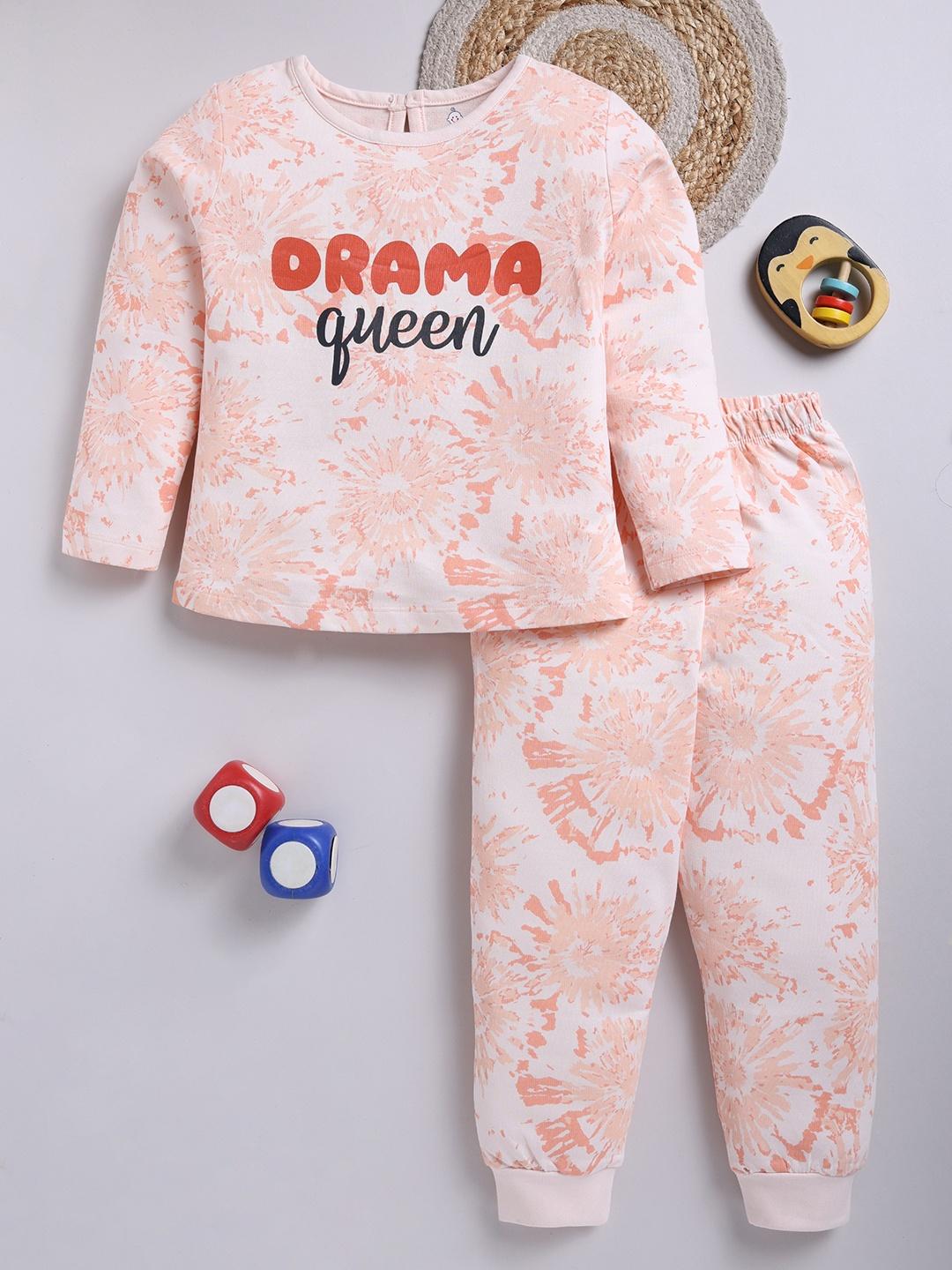 Buy YK X Tinyo Infant Girls Typography Printed Pure Cotton Clothing Set -  - Apparel for Girls
