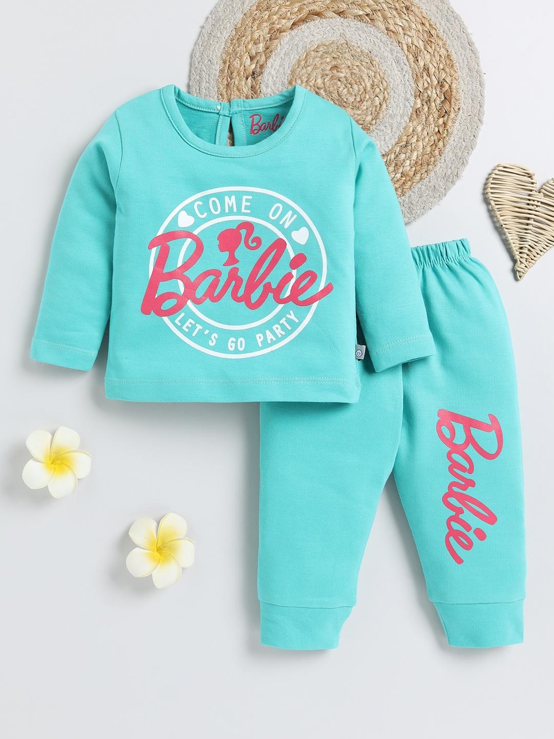 Buy YK X Tinyo Infant Girls Barbie Printed Pure Cotton T Shirt With Joggers -  - Apparel for Girls