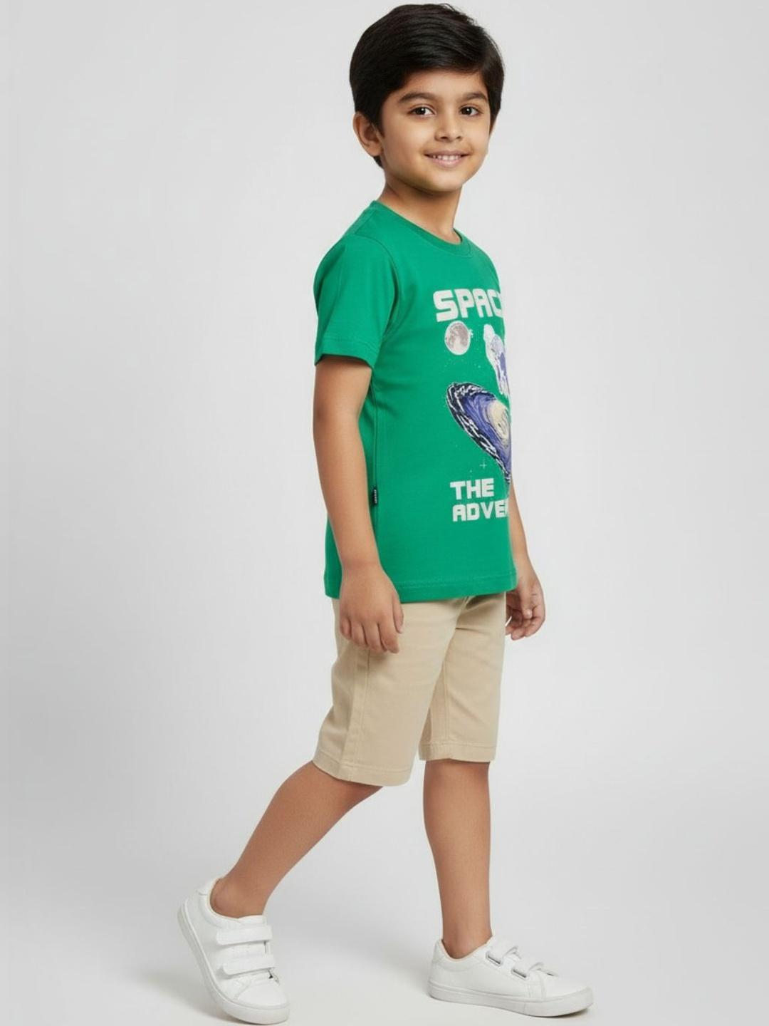 YK Boys Printed Round Neck Short Sleeves T-shirt