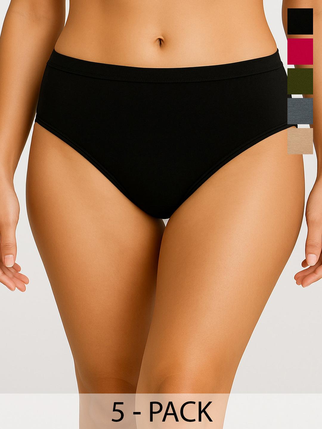 Buy Moda Rapido Pack Of 5 Cotton Mid Rise Hipster Briefs -  - Apparel for Women