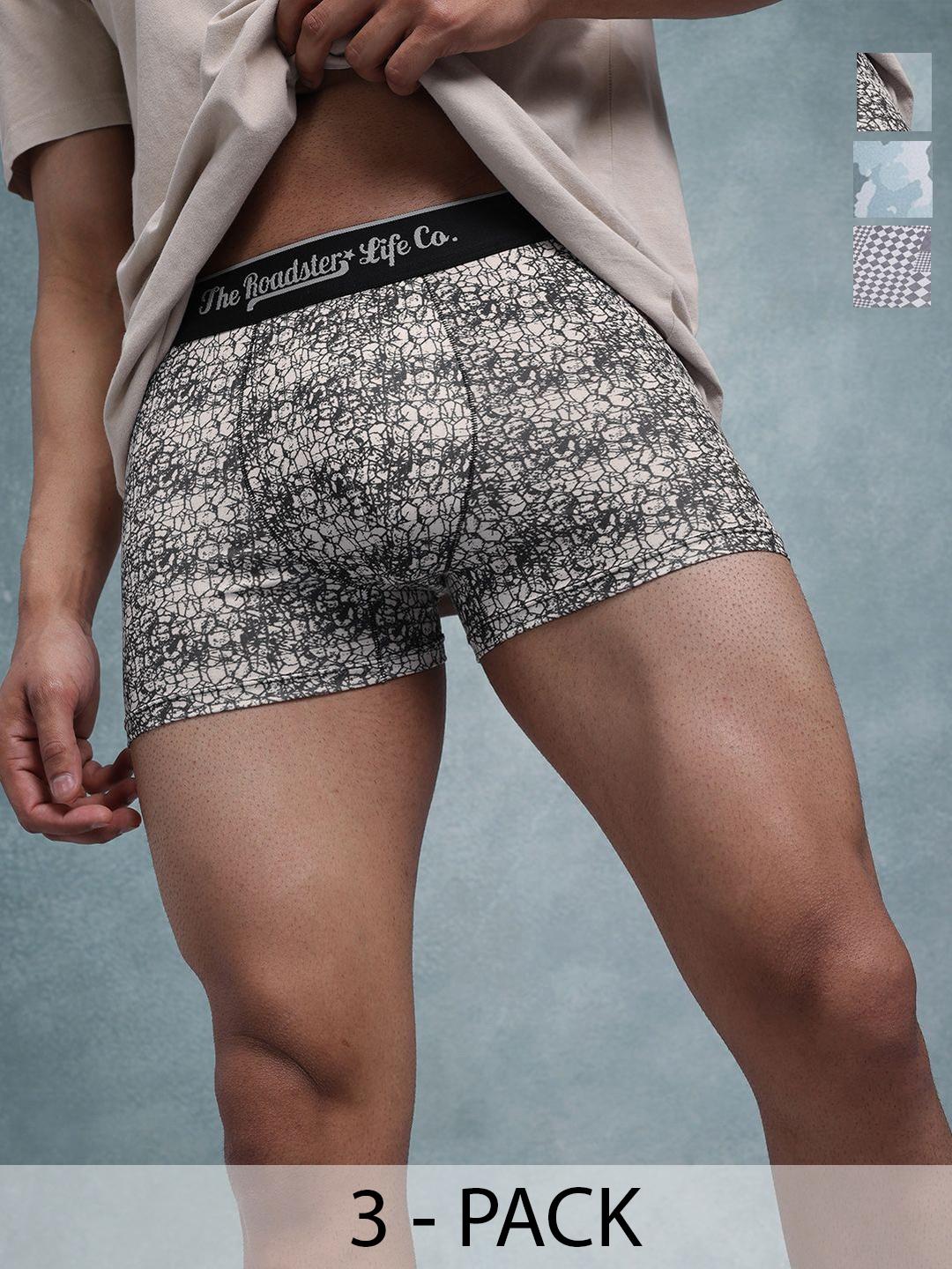 Buy The Roadster Lifestyle Co Pack Of 3 Printed Breathable Trunks - - Apparel for Men