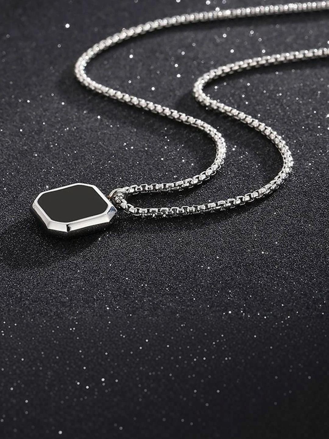 Buy RV Jewels Square Pendant With Chain - - Accessories for Men