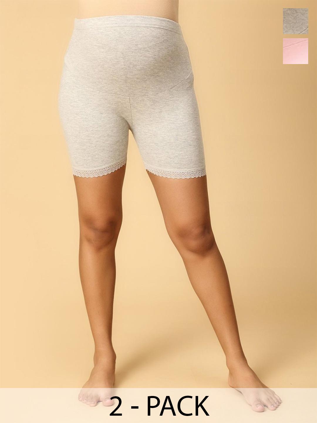 Buy The Mom Store Pink Pack Of 2 High Rise Maternity Boy Shorts Briefs -  - Apparel for Women