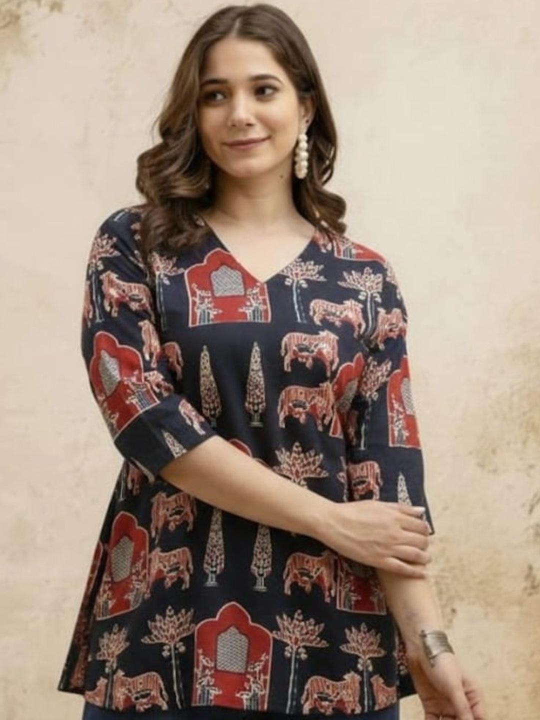 Buy SILA SILAYA Print Ethnic Cotton Top - Tops for Women 38789251 | Myntra