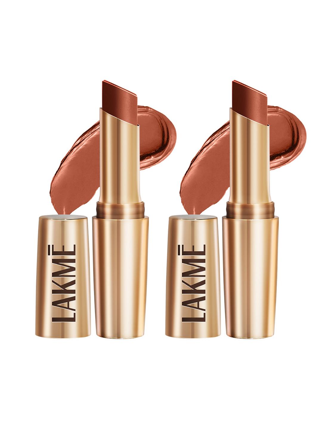 Buy Lakme Set Of 2 9to5 Powerplay Priming Matte Lipstick Lasts 16Hr 3.6g Each Caramel Latte - - Personal Care for Women