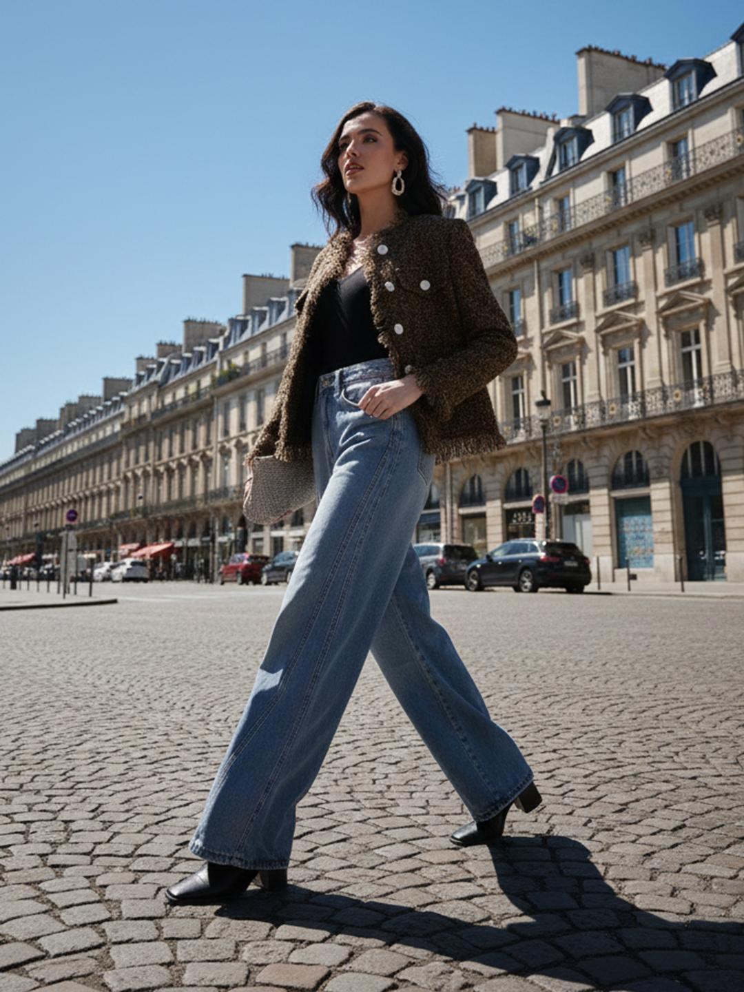 bebe Collarless Self Design Tailored Jacket