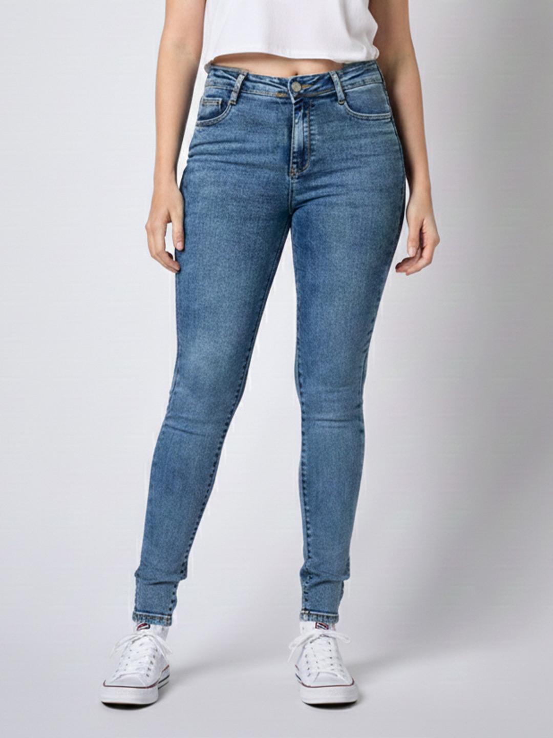 Kraus Jeans Women Skinny Fit High-Rise Light Fade Jeans