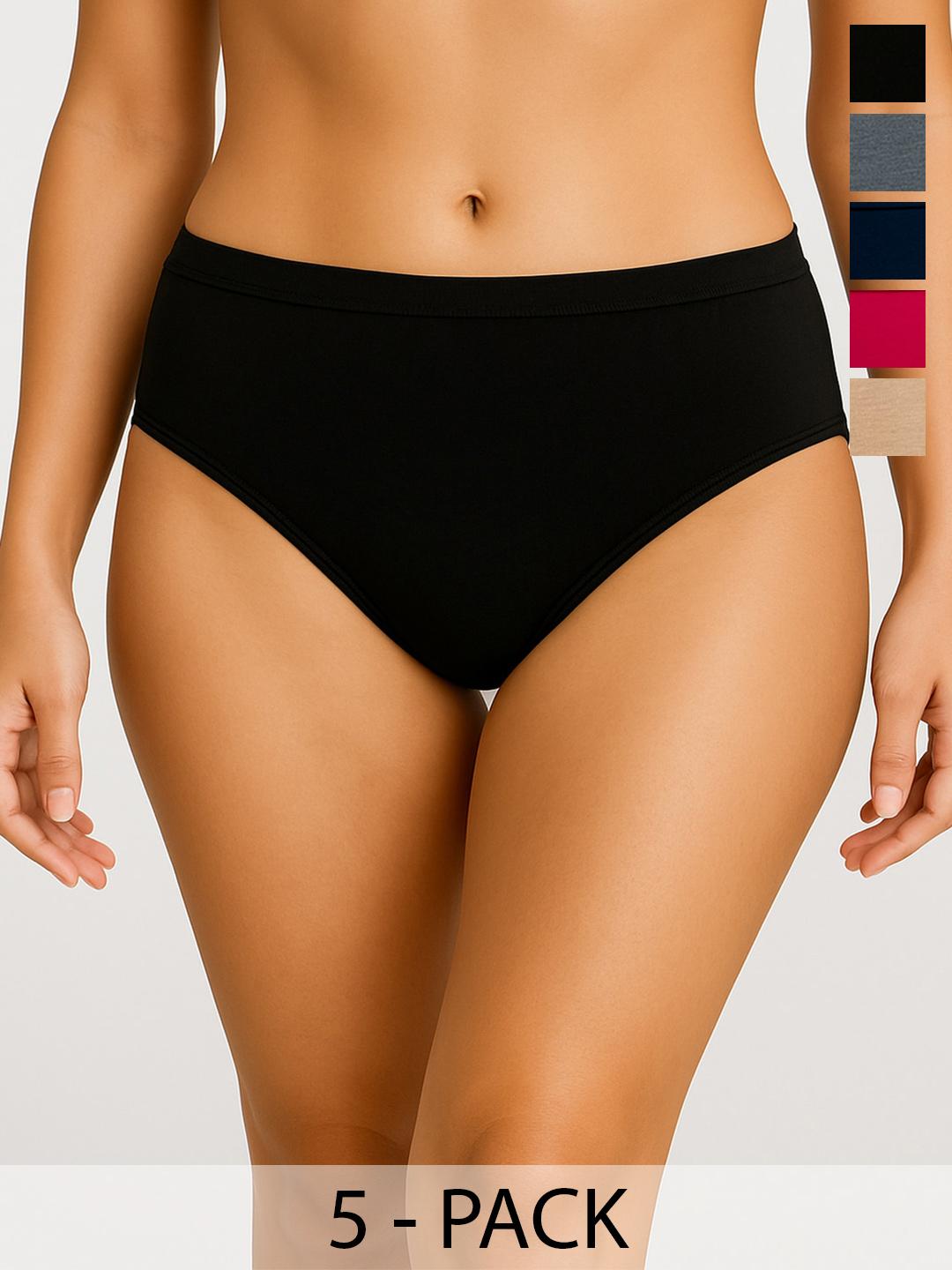 Buy Moda Rapido Pack Of 5 Cotton Mid Rise Hipster Briefs - - Apparel for Women