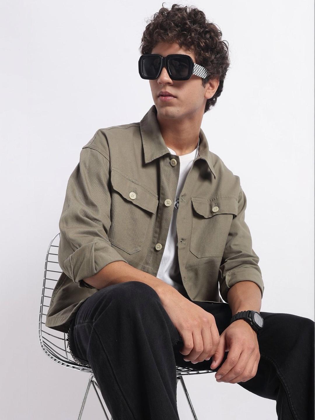 Buy Blu MNKY Men Classic Casual Shacket - - Apparel for Men