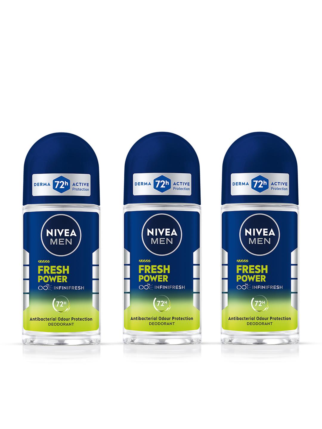 Nivea Men Fresh Power Roll-On Set of 3 (50ml each) Pack of 3