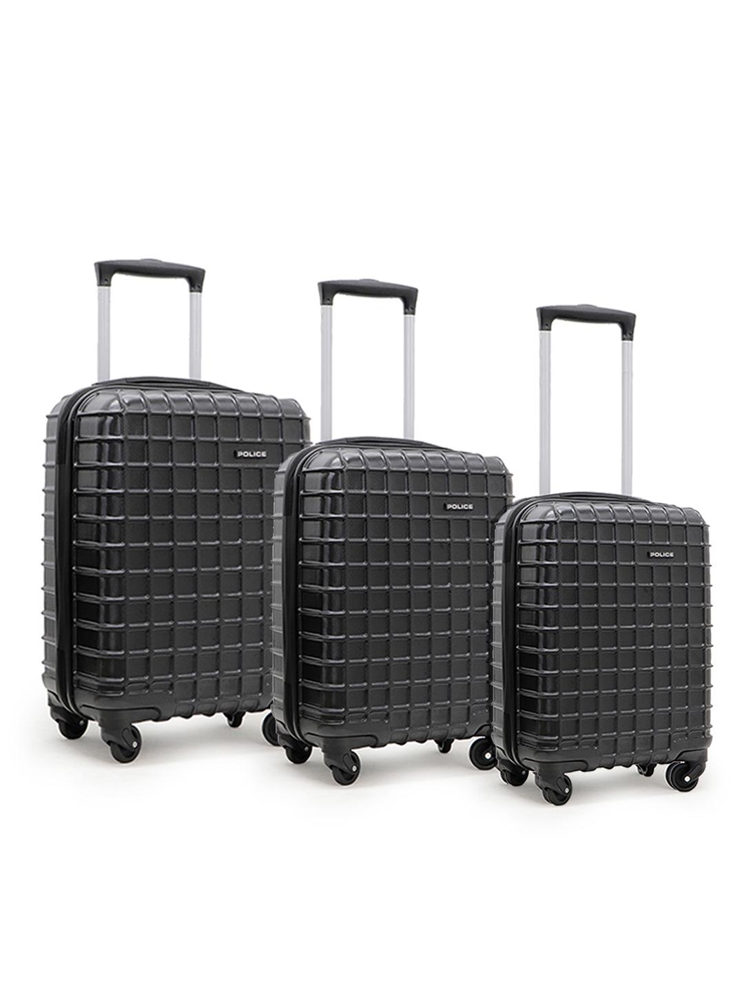 Buy Police Set Of 3 Trolley Suitcases - - Accessories for Unisex