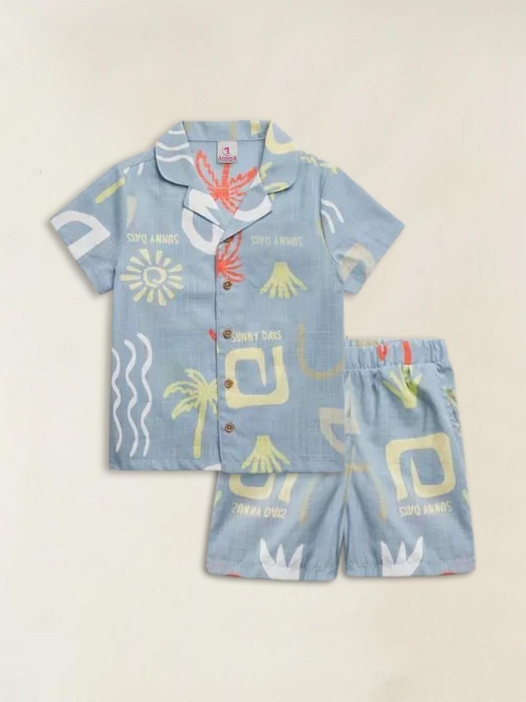 Buy Charan Kanya Boys Printed Shirt With Shorts - - Apparel for Boys