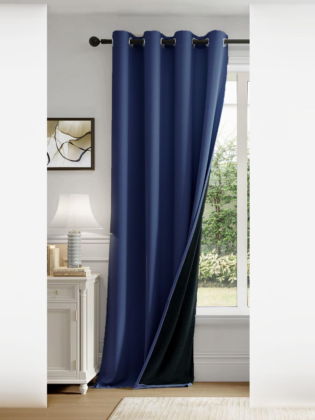 Buy HOMEMONDE Blackout Solid Polyester Eyelet Long Door Curtain 9 Feet - - Home for Unisex