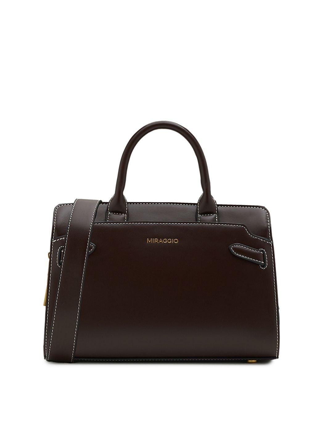 Buy MIRAGGIO Natalie Solid Buckle Detail Medium Structured Satchel Bag -  - Accessories for Women