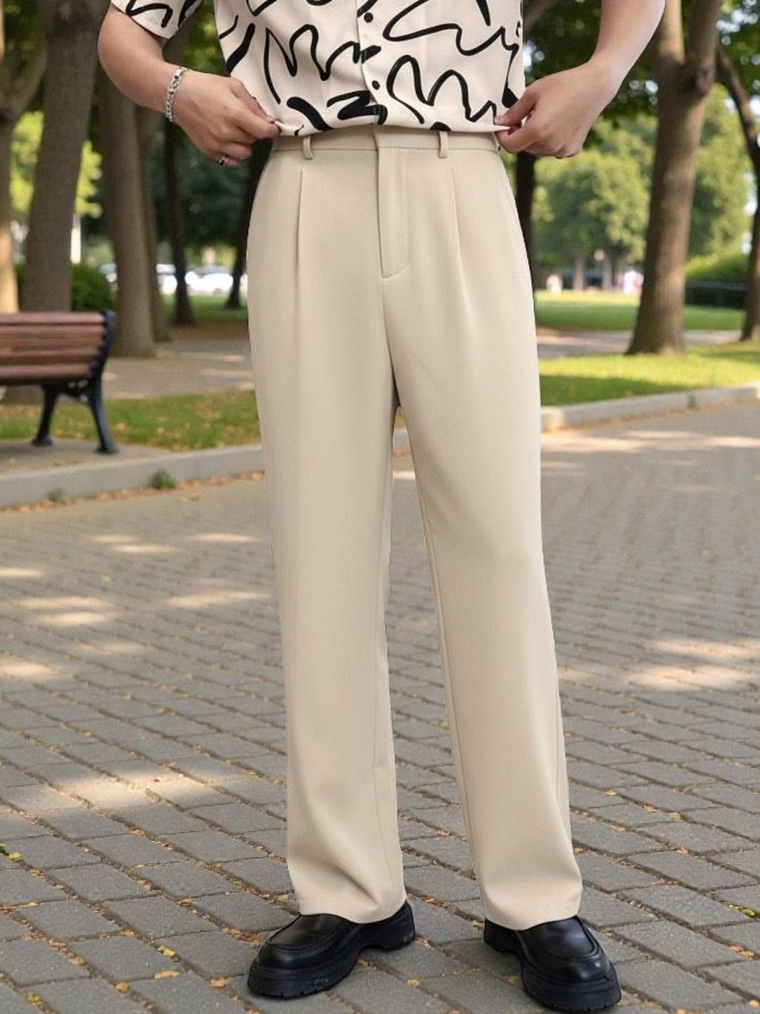 Next One Men Korean Loose Fit Pleated Trousers - Image 1