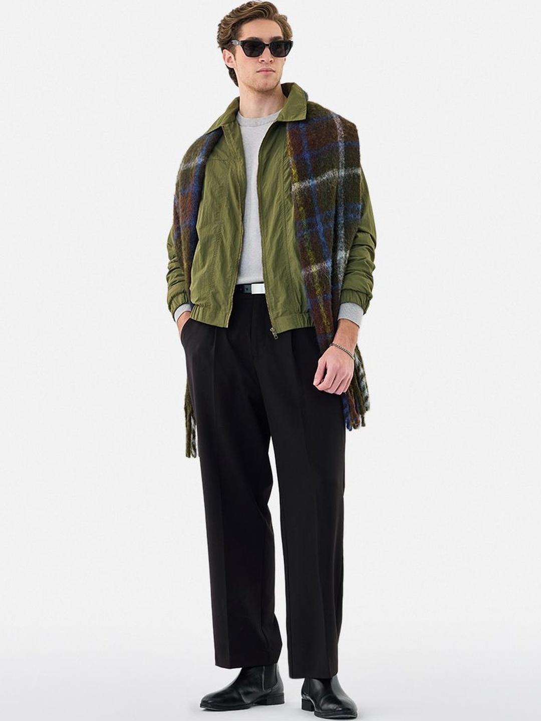 Snitch Plain Lapel Collar Bomber Jacket - Image 1