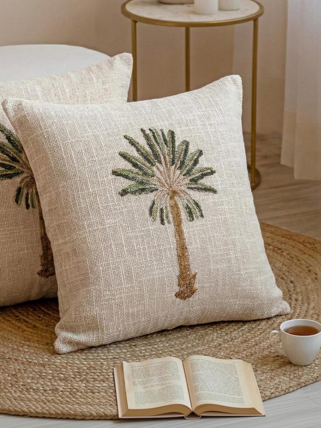 Buy DMAASA White Set Of 2 Square Cushion Covers - - Home for Unisex
