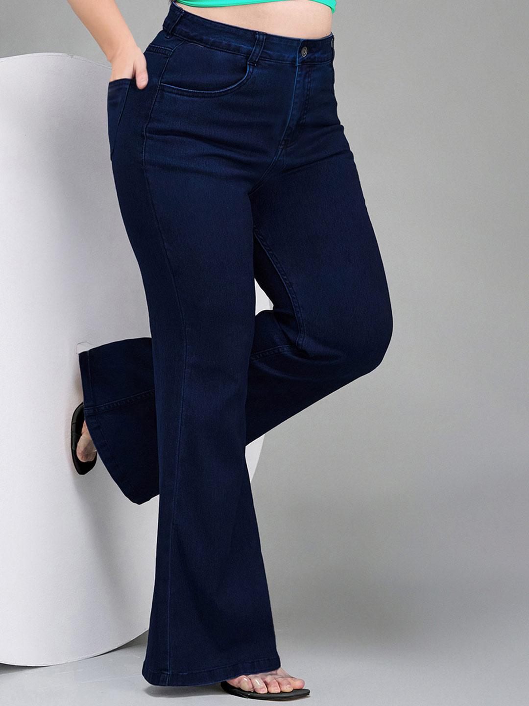 Miss Chase A+ Women Plus Size Bootcut High-Rise Stretchable Jeans