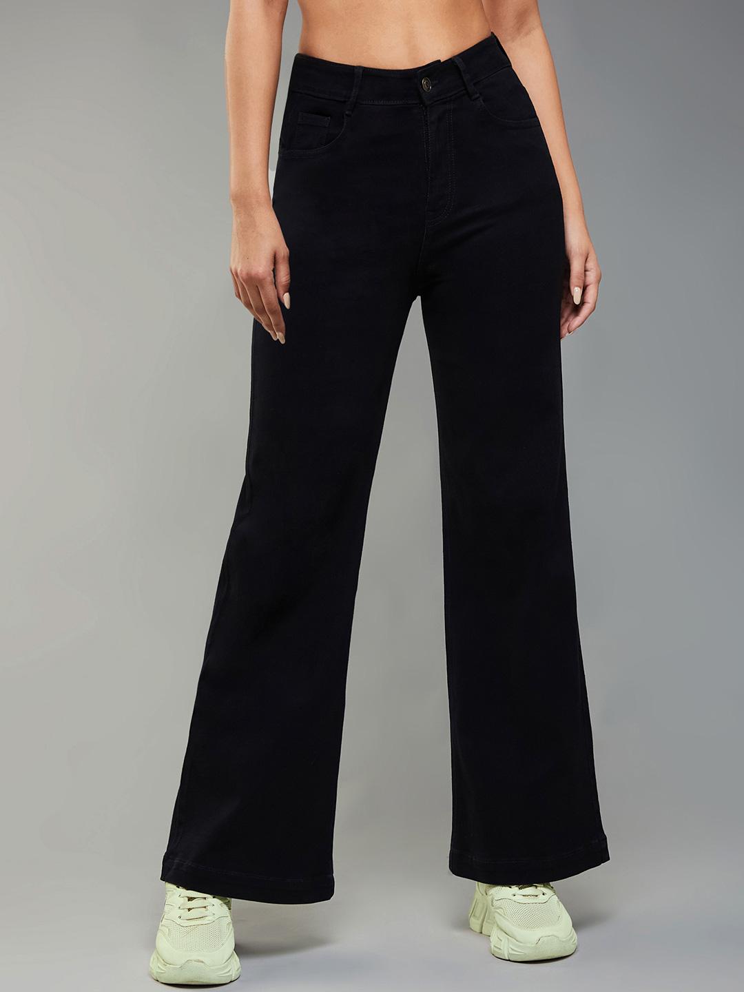 Buy DOLCE CRUDO Wide Leg High Rise Clean Look Regular Length Stretchable Denim Jeans -  - Apparel for Women