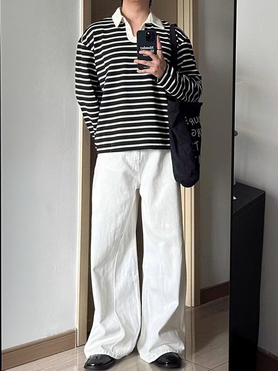 StyleCast x Revolte Men Striped Polo Collar T-Shirt