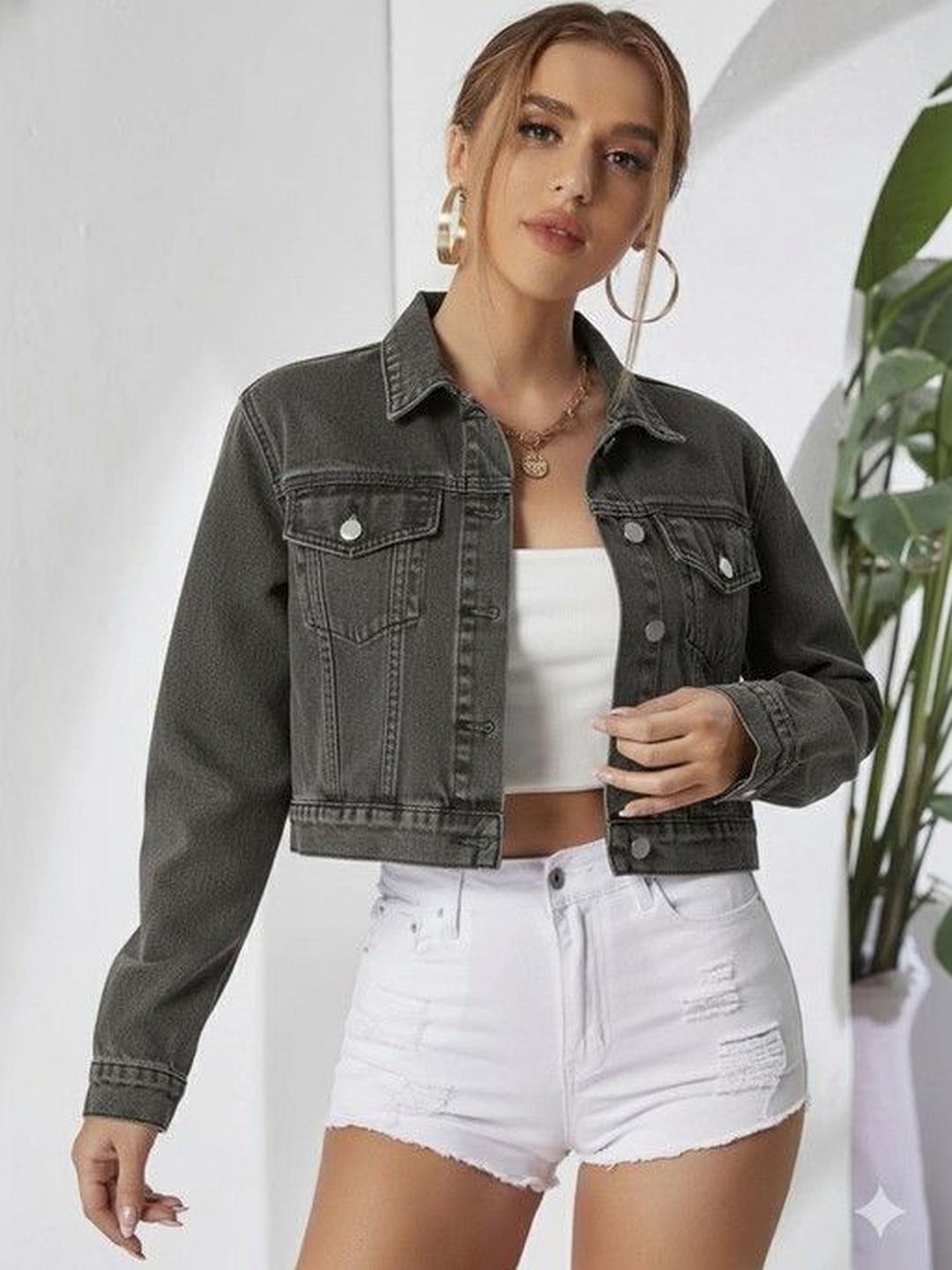 Lahaba Women Crop Denim Jacket