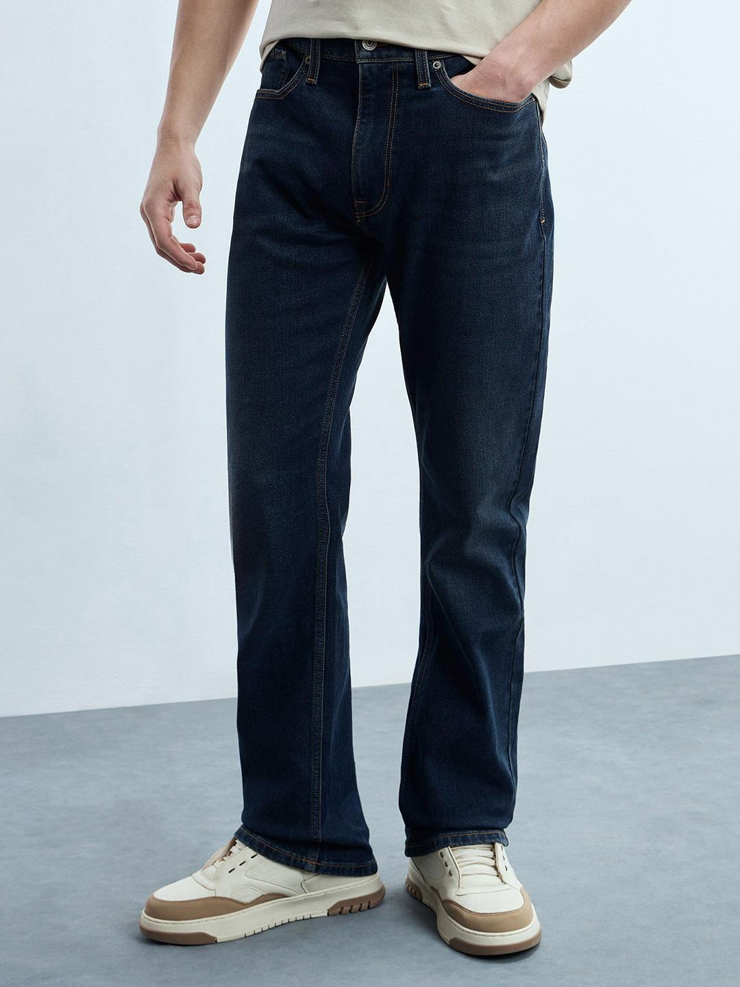 Flying Machine Men Bootcut Mid-Rise Light Fade Stretchable Jeans