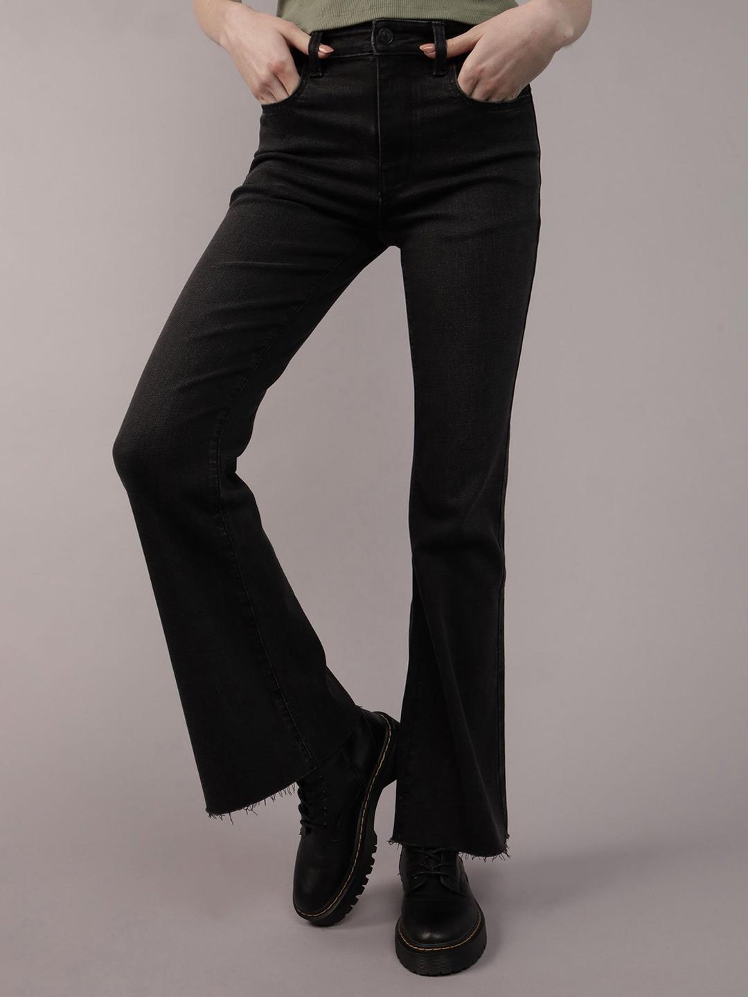 AMERICAN EAGLE OUTFITTERS Women Flared High-Rise No Fade Stretchable Jeans