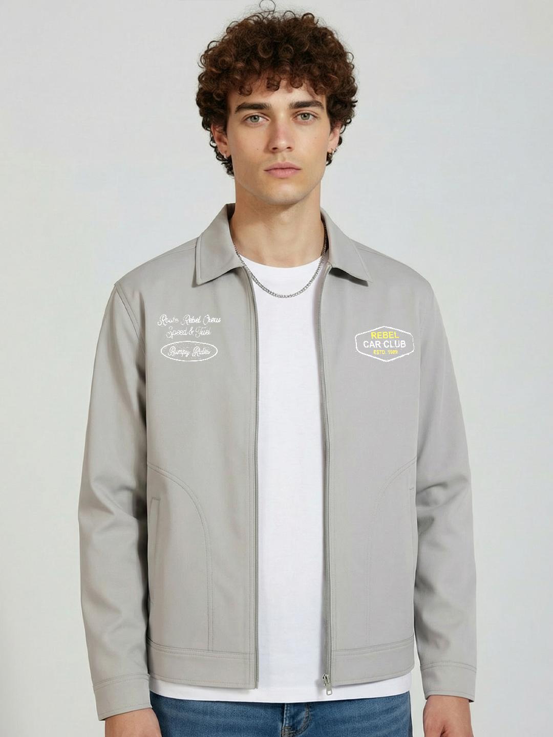 glitchez Typography Print Relaxed Jacket