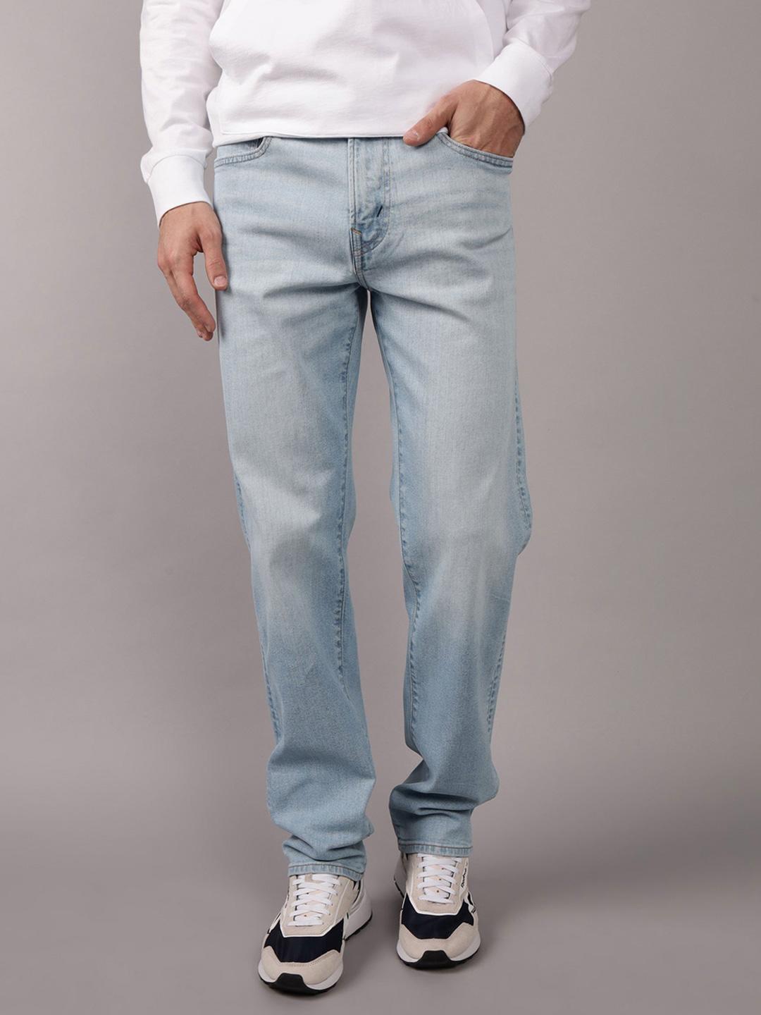 AMERICAN EAGLE OUTFITTERS Men Cotton Straight Fit Heavy Fade Jeans