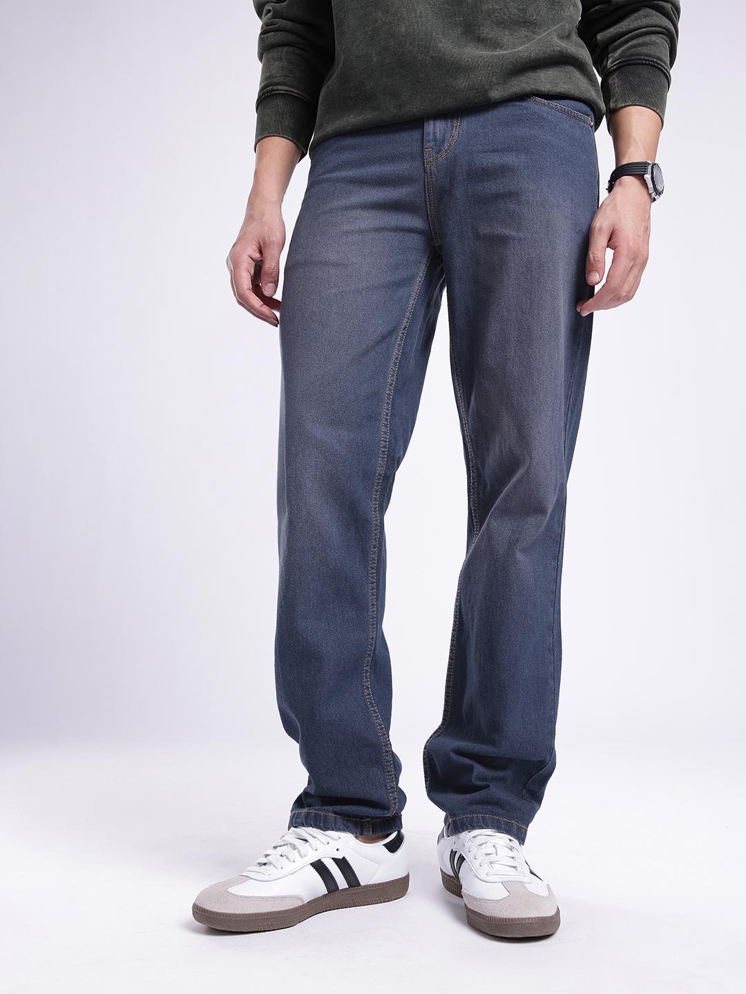 glitchez Men Straight Fit Light Fade Jeans