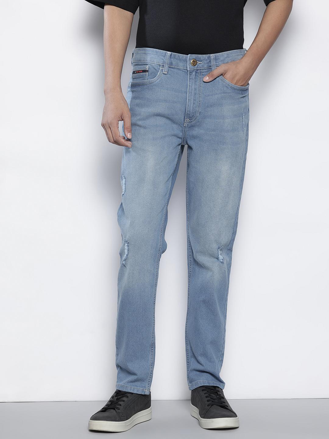 The Indian Garage Co Men Mildly Distressed Slim Fit Jeans